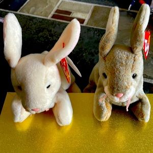 Ty 1998 Bunnies Nibbler and Nibbly. New with tags.